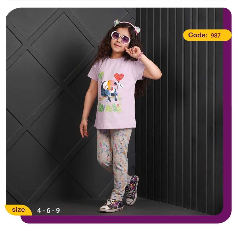 تیشرت شلوار دخترانه طرح توکان(۳ تا ۹ سال) - Image 4