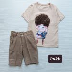 تیشرت شلوارک کتان طرح موفرفری(۲ تا ۹ سال)