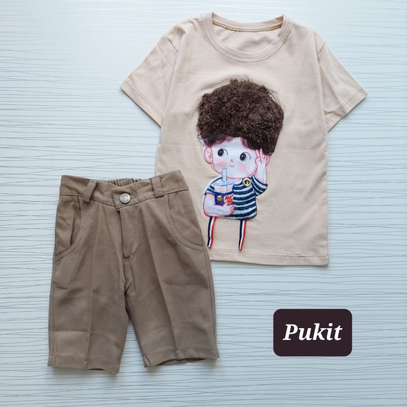 تیشرت شلوارک کتان طرح موفرفری(۲ تا ۹ سال) - Image 8