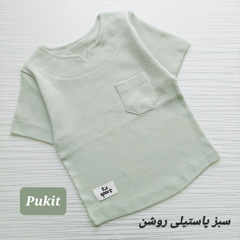 تیشرت تک پسرانه یقه کوبایی(۲ تا ۱۴ سال) - Image 11