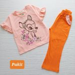 تیشرت شلوار دخترانه طرح آهو(۴ تا ۱۲ سال) - Image 2