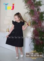سارافون مشکی مجلسی جیب پاپیونی(۴ تا ۱۱ سال) - Image 2
