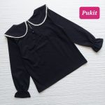 بلوز مشکی دخترانه یقه ب ب گلدوزی(۲ تا ۸ سال) - تصویر 3