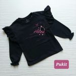 بلوز مشکی دخترانه آستین بلند طرح گنبد(۲ تا ۱۱ سال)