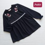 پیراهن آستین بلند دخترانه گلدوزی تن کات(۲ تا ۱۲ سال)