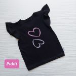 تیشرت دخترانه مشکی طرح قلب(۱ تا ۵ سال) - Image 3