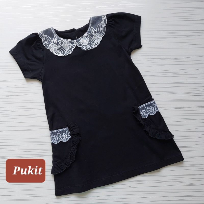 تونیک دخترانه مشکی یقه دانتل(۳ تا ۹ سال) - Image 4