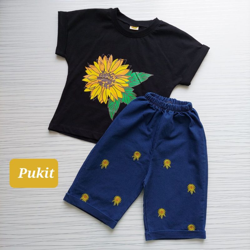 تیشرت شلوارک دخترانه طرح آفتاب گردون(۲ تا ۷ سال) - Image 6