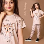 تیشرت شلوار دخترانه طرح آهو(۱ تا ۱۵ سال) - Image 2