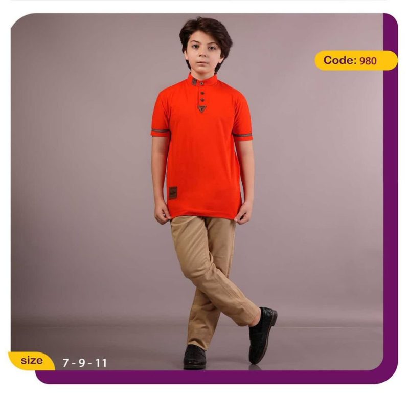 تیشرت تک پسرانه یقه‌ دیپلمات(۶ تا ۱۱ سال) - Image 4