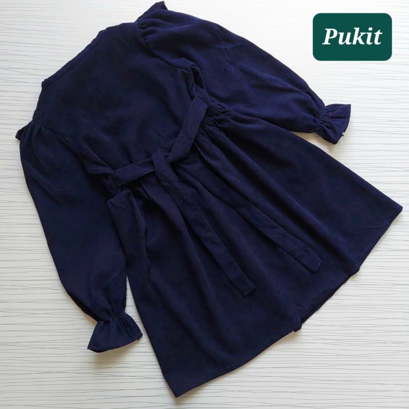 پیراهن دخترانه مخمل کبریتی گلدوزی(1 تا 7 سال) - Image 3