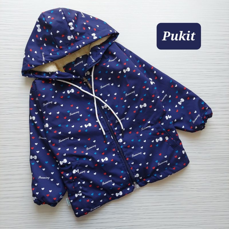 کاپشن پاییزه دخترانه طرح قلب(۵ تا ۹ سال) - Image 2