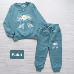 بلوز شلوار دخترانه طرح پاپیون(۲ تا ۸ سال) - Image 3