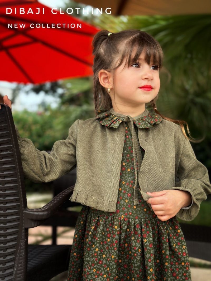 کت و سارافون دخترانه یقه چین دار گلسا(۳ تا ۱۰ سال) - Image 6