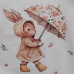 بلوز شلوار دخترانه نگین دار طرح خرگوش چتردار(۱ تا ۱۲ سال) - Image 3