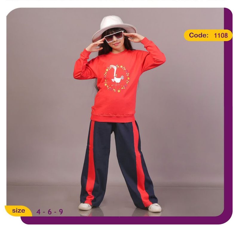 بلوز شلوار دخترانه طرح فلامینگو(۴ تا ۹ سال) - Image 7