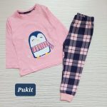 بلوز و شلوار دخترانه طرح پنگوئن برفی(1 تا 9 سال)