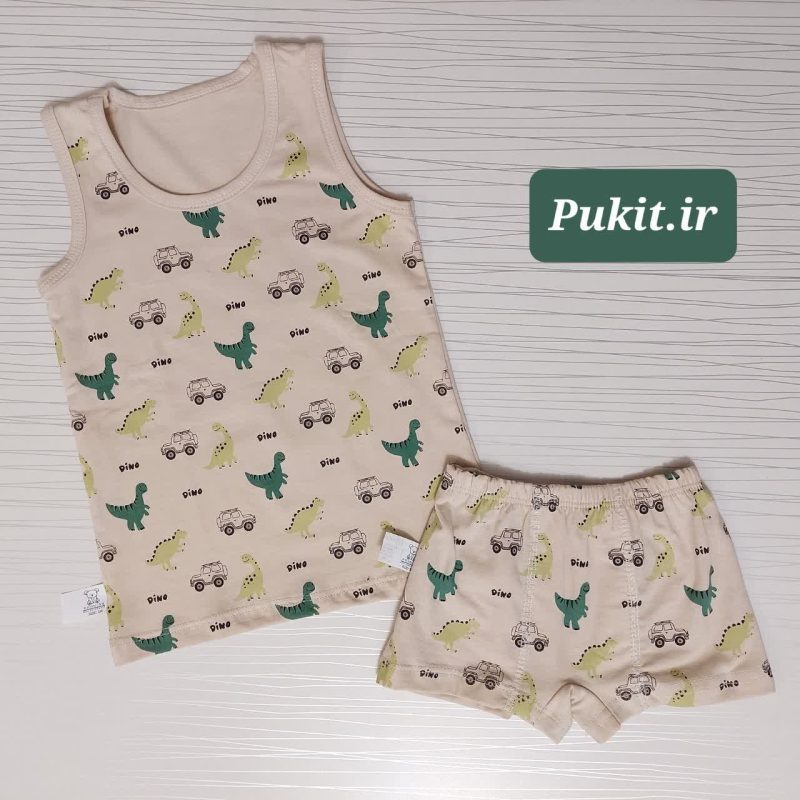 شورت و رکابی پسرانه طرح دایناسور(۲ تا ۹ سال) - Image 4