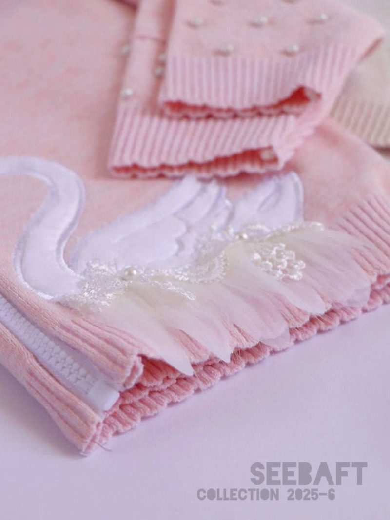 ژاکت بافت دخترانه طرح قو(2 تا 9 سال) - Image 8