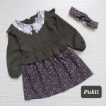 پیراهن یقه گیپور و تل طرح دالکه(3 تا 10 سال)