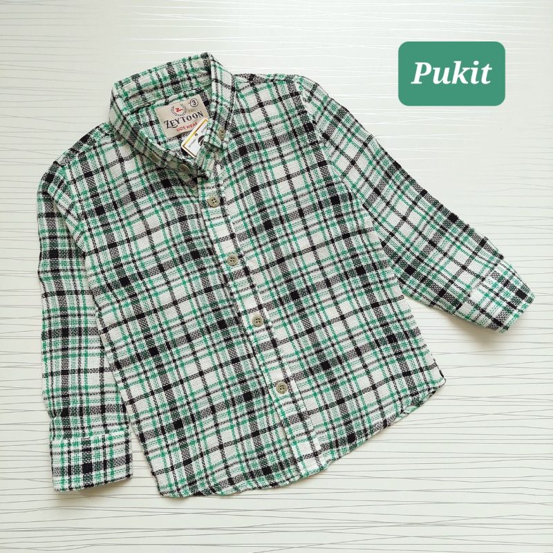 شومیز کنفی پسرانه طرح چهارخونه(۲ تا ۱۱ سال) - Image 2