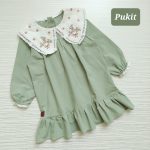 پیراهن دخترانه یقه گلدوزی طرح نازنین(2تا11سال) - Image 3