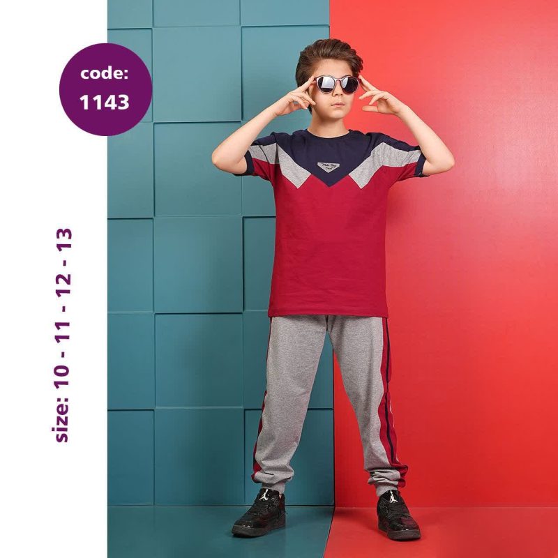 تیشرت شلوار پسرانه طرح کوهسار (10تا14سال) - Image 4