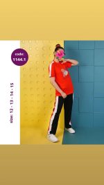 تیشرت شلوار دخترانه طرح اکلیلی(12تا15سال) - Image 6