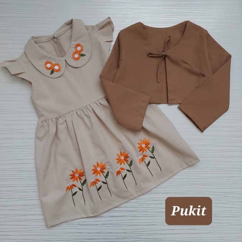 کت سارافون دخترانه طرح گندم(3تا10سال) - Image 16