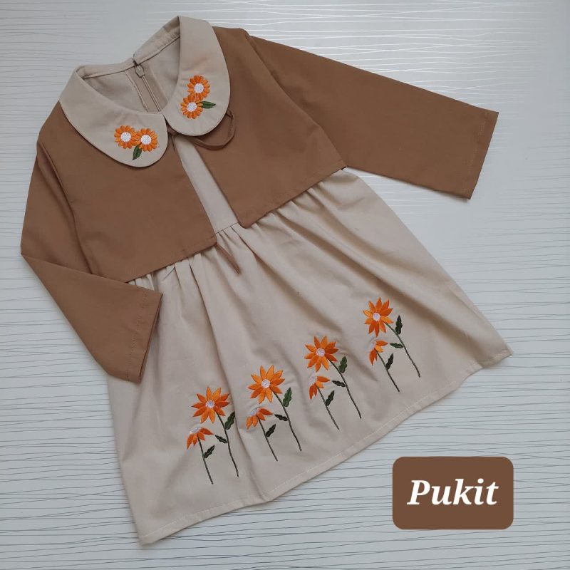 کت سارافون دخترانه طرح گندم(3تا10سال) - Image 15