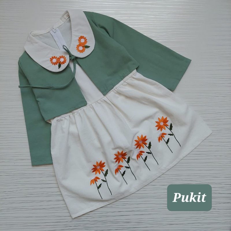 کت سارافون دخترانه طرح گندم(3تا10سال) - Image 12