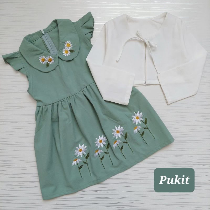 کت سارافون دخترانه طرح گندم(3تا10سال) - Image 11