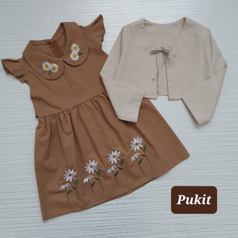 کت سارافون دخترانه طرح گندم(3تا10سال) - Image 6