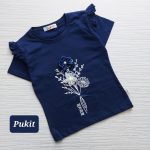 تیشرت تک دخترانه طرح دسته گل (3تا11سال)