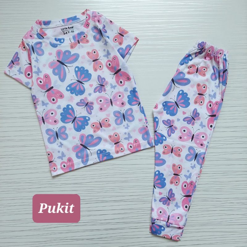 تیشرت شلوار راحتی دخترانه طرح پروانه (2تا12سال) - Image 2