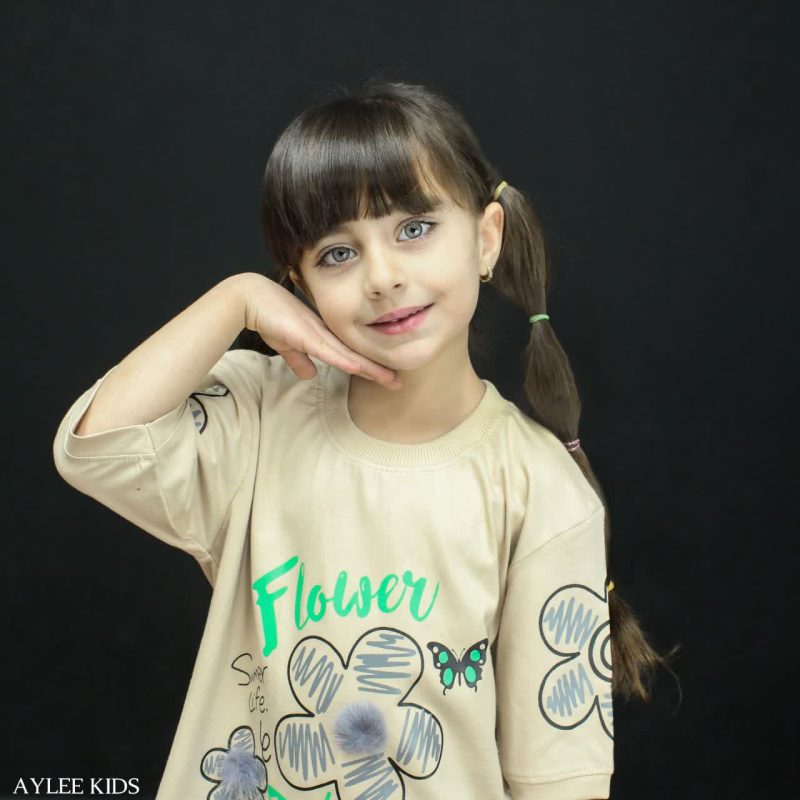 تیشرت شلوار دخترانه طرح گل تابستونی (2 تا 10سال) - Image 3