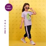 تیشرت شلوار دخترانه طرح دختر برگ (6 تا 9سال) - Image 4