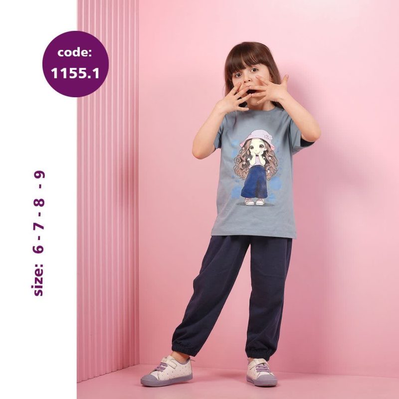تیشرت شلوار دخترانه طرح هانیه (6 تا 9 سال) - Image 6