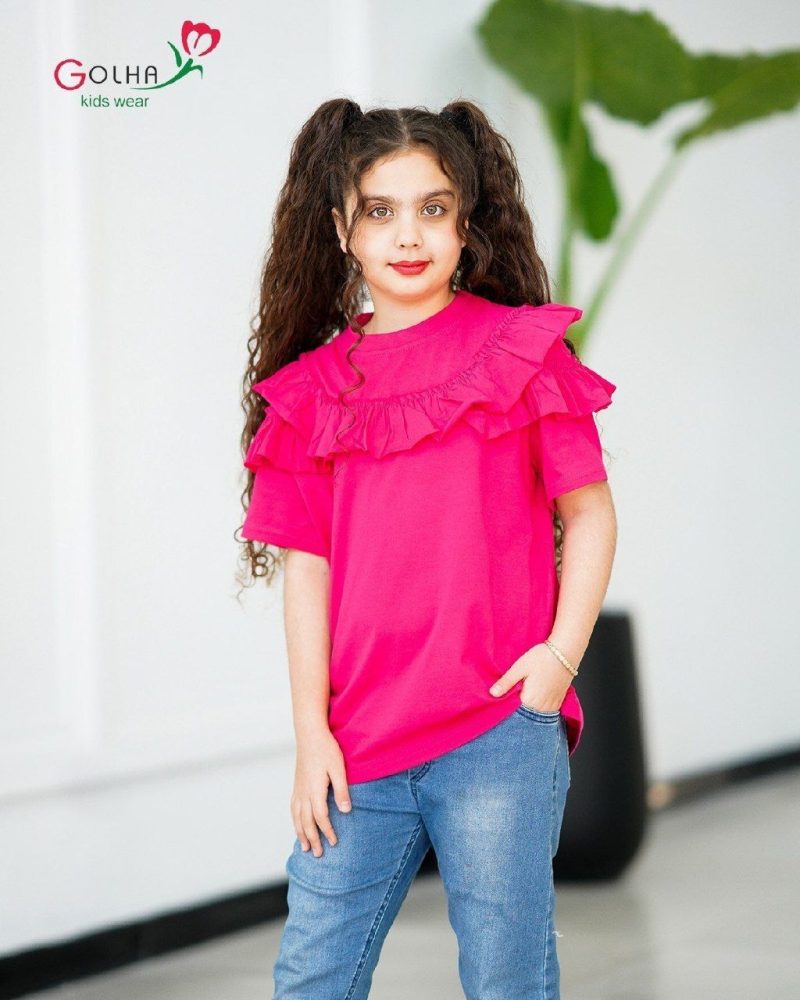 تیشرت تک دخترانه طرح پرستو(2تا13سال) - Image 10