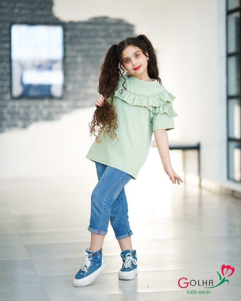 تیشرت تک دخترانه طرح پرستو(2تا13سال) - Image 4