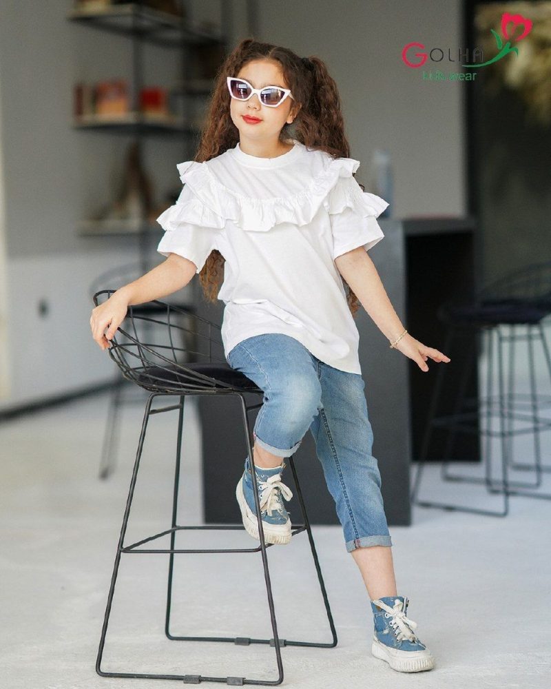 تیشرت تک دخترانه طرح پرستو(2تا13سال) - Image 2