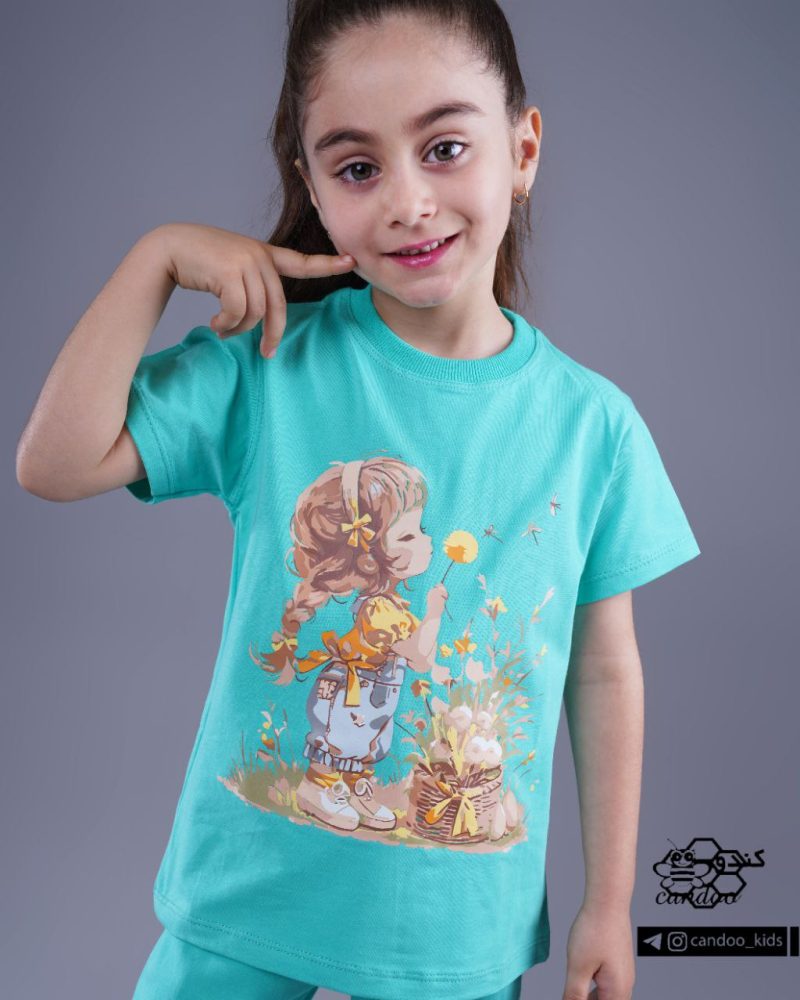 تیشرت شلوارک دخترانه طرح ساجده (2 تا 9 سال) - Image 3