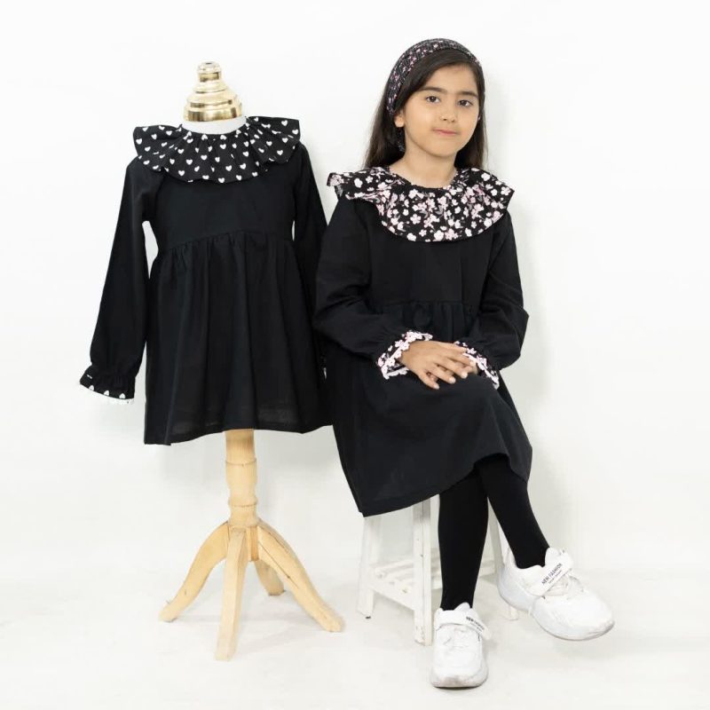 پیراهن مشکی دخترانه طرح حسنی(2تا8سال) - Image 2