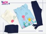 تاپ شلوارک دخترانه برمودا طرح دریا (1 تا 4 سال) - Image 2