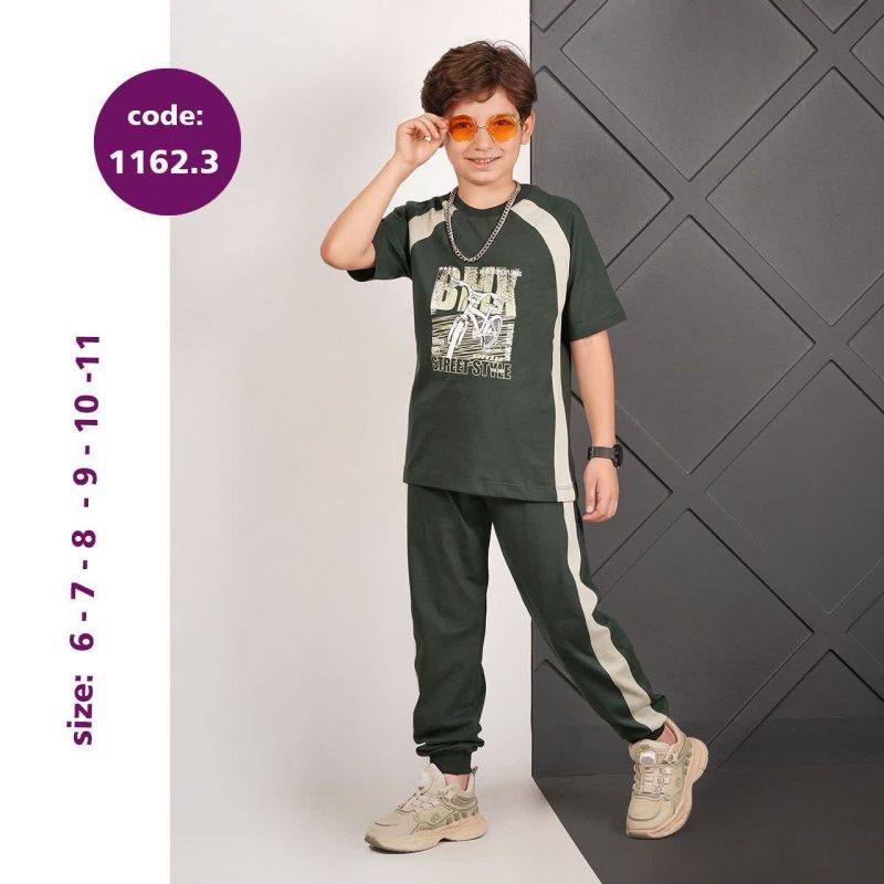 تیشرت شلوار پسرانه طرح دوچرخه (6 تا 11 سال) - Image 4