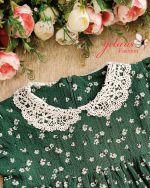 پیراهن دخترانه یقه گیپوردار طرح گل گچی(2 تا 8 سال) - Image 2