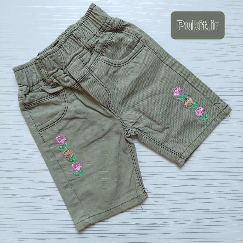 شلوارک کتان دخترانه گلدوزی شده (1تا8سال) - Image 4