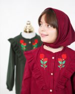 شومیز دخترانه گلدوزی طرح انار(6 تا 13 سال) - Image 8