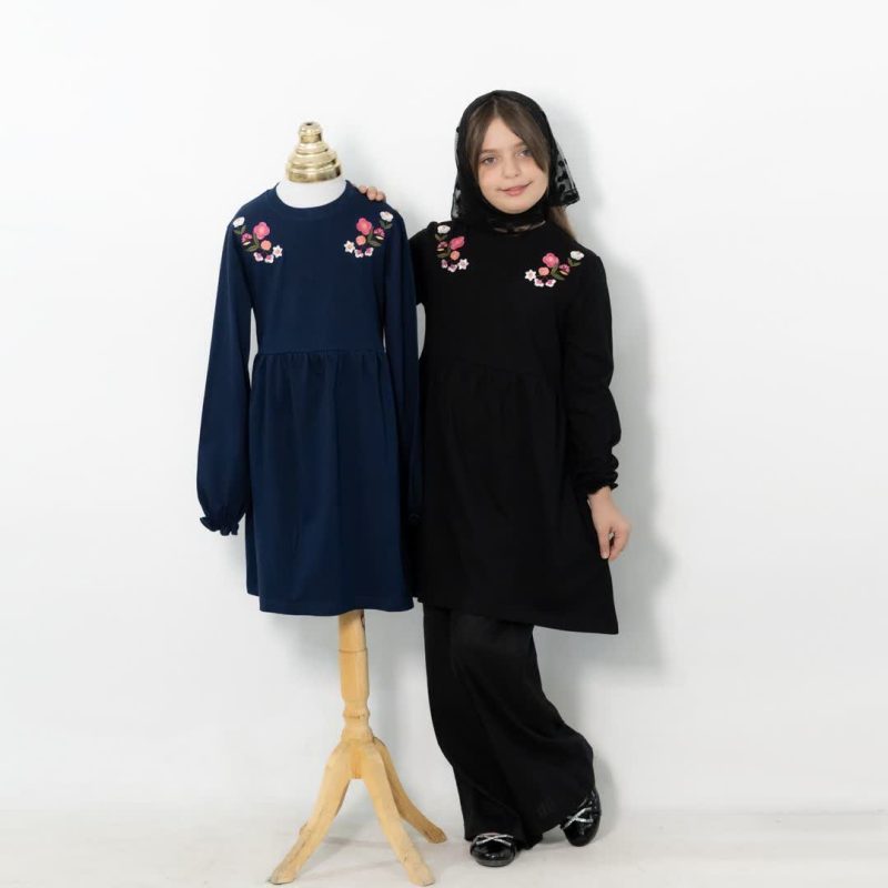 پیراهن گلدوزی شده دخترانه طرح آوا(5 تا 11سال) - Image 4
