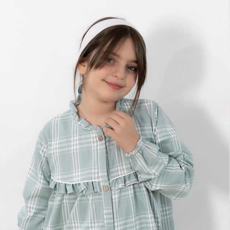مانتو چهارخونه دخترانه طرح ستاره(9تا13سال) - Image 3